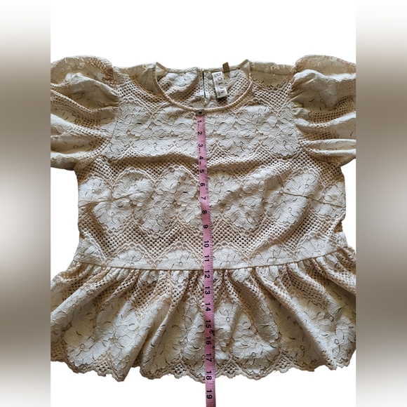 Pre-owned Anthropologie Dolan Left Coast Printed Peplum TOP Size M Boho - Picture 8 of 8